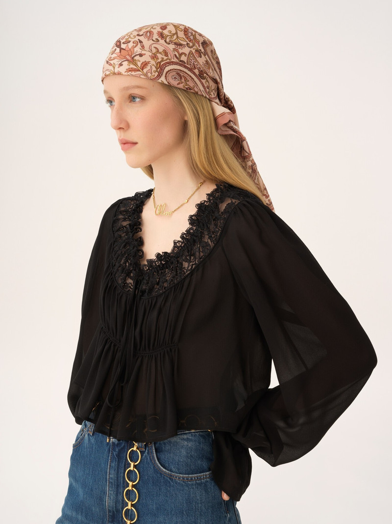 THE CHLOÉ PAISLEY SQUARE SCARF IN SILK TWILL 4