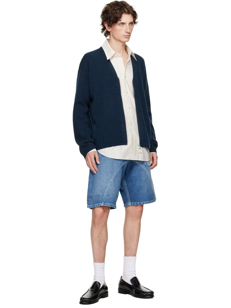 JW Anderson Blue Twisted Workwear Denim Shorts outlook