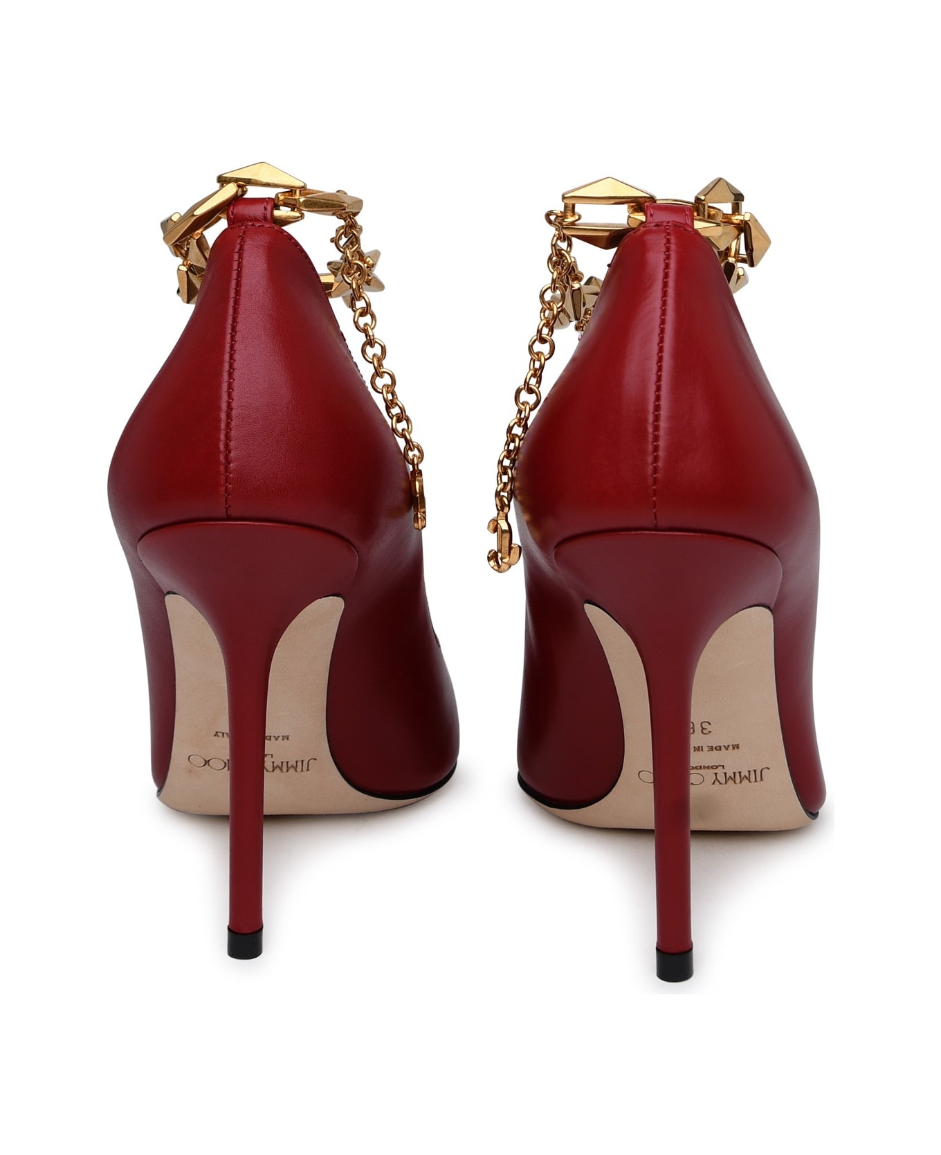 Diamond Pumps In Red Leather - 4