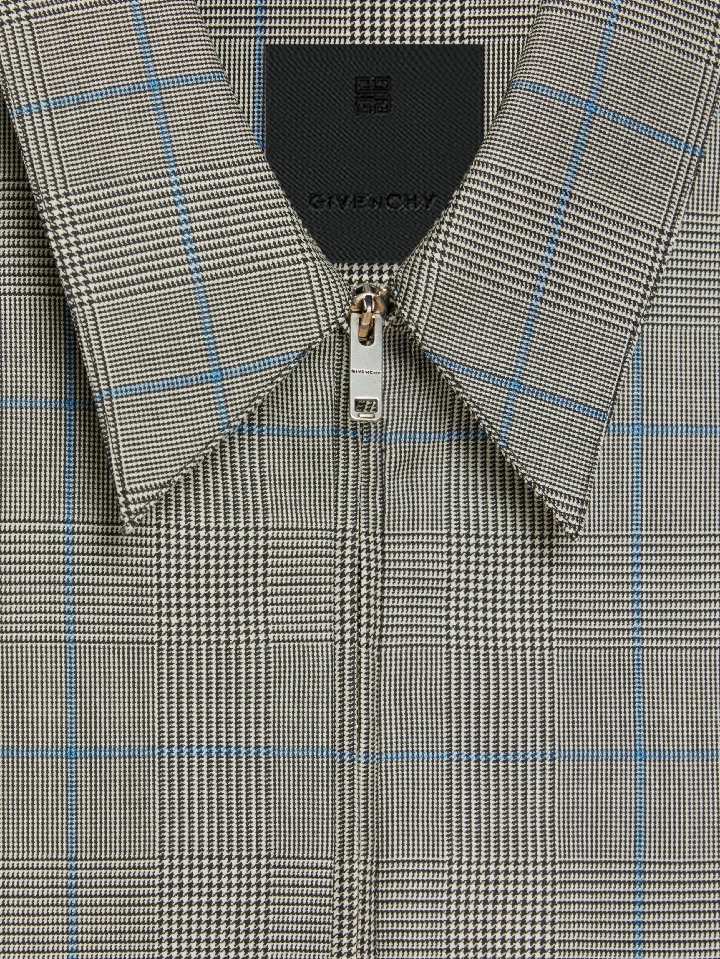 OVERSIZED ZIPPED SHIRT IN WOOL WITH PRINCE OF WALES PATTERN - 5