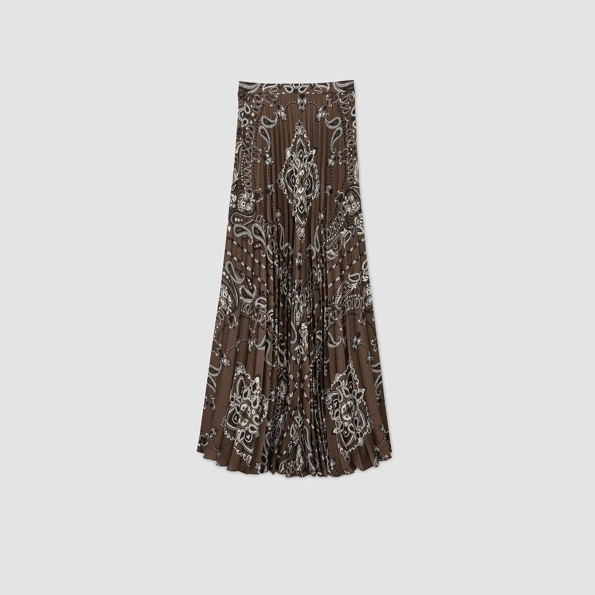 PLEATED MAXI SKIRT WITH BANDANA MOTIF - 6