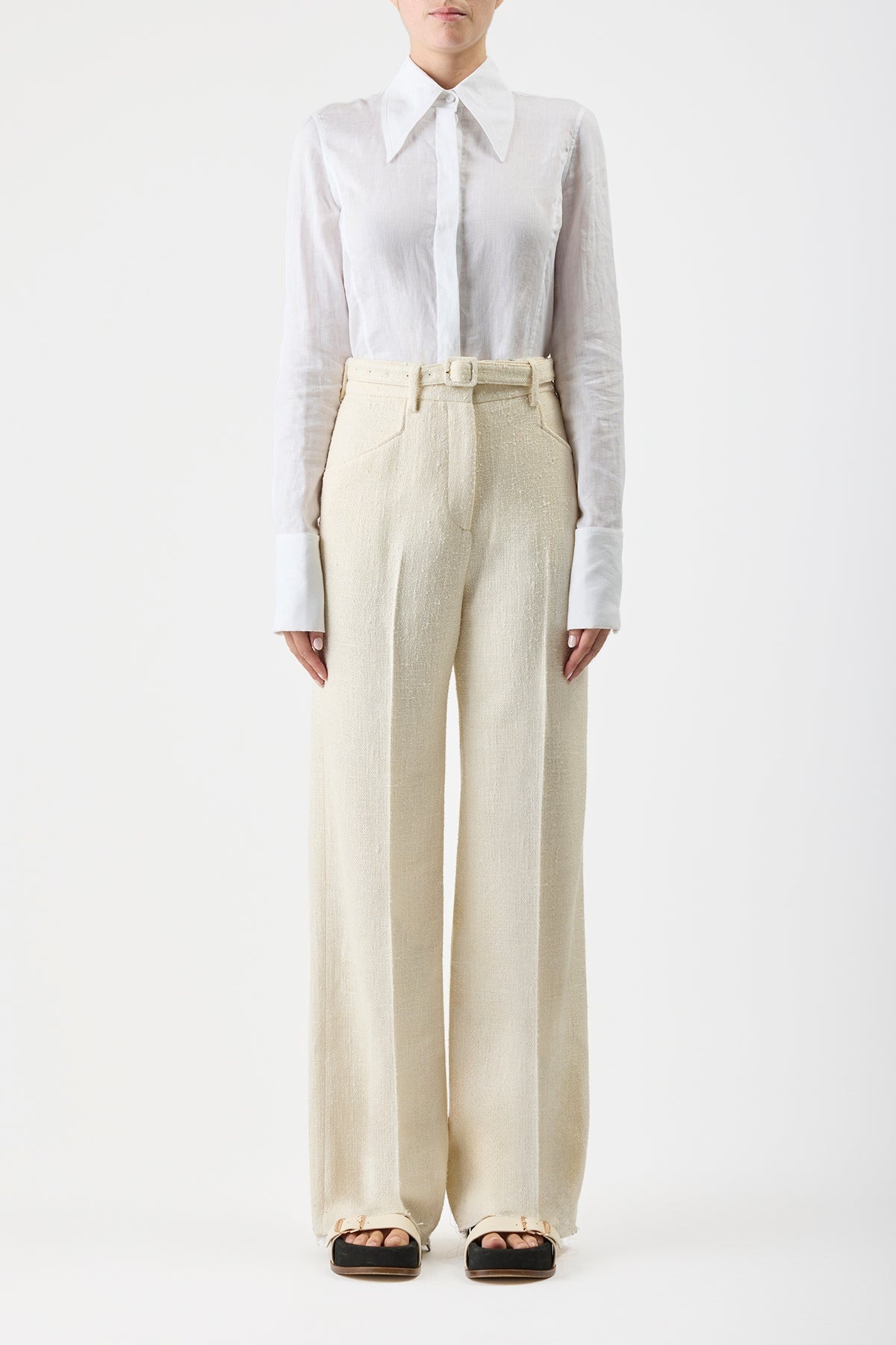Albruna Shirt in Aloe Linen - 3