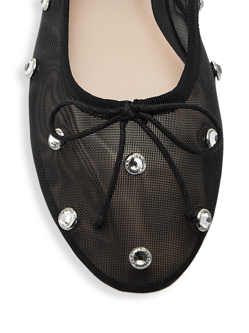 Women's Leonie Crystal Mesh Ballet Flats - Blackcrystal 4