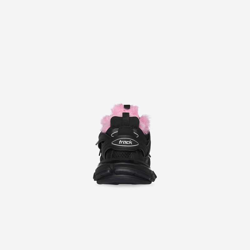 BALENCIAGA Women's Track Sneaker Fake Fur in Black outlook
