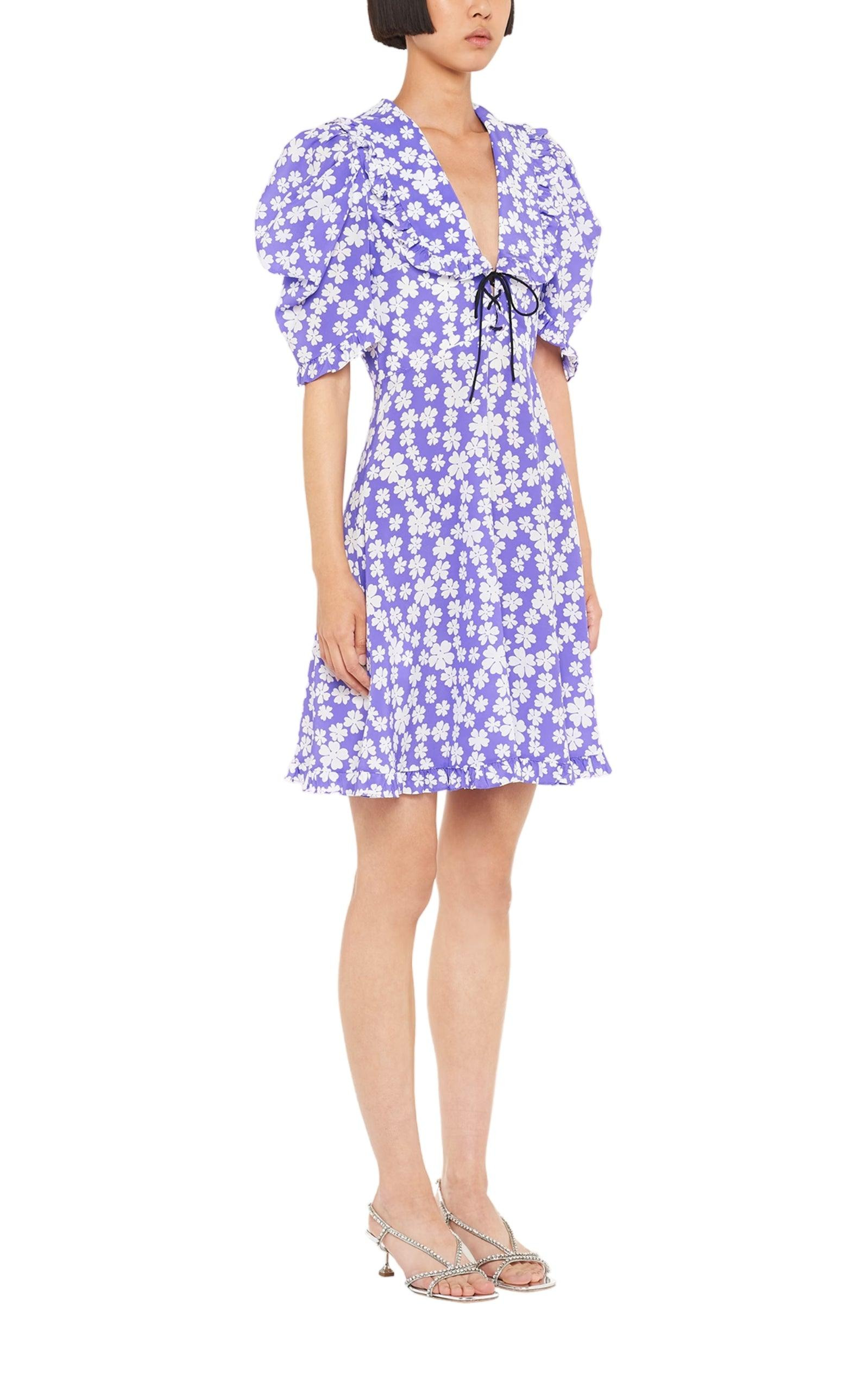 Marocain Floral Print Silk Dress - 3