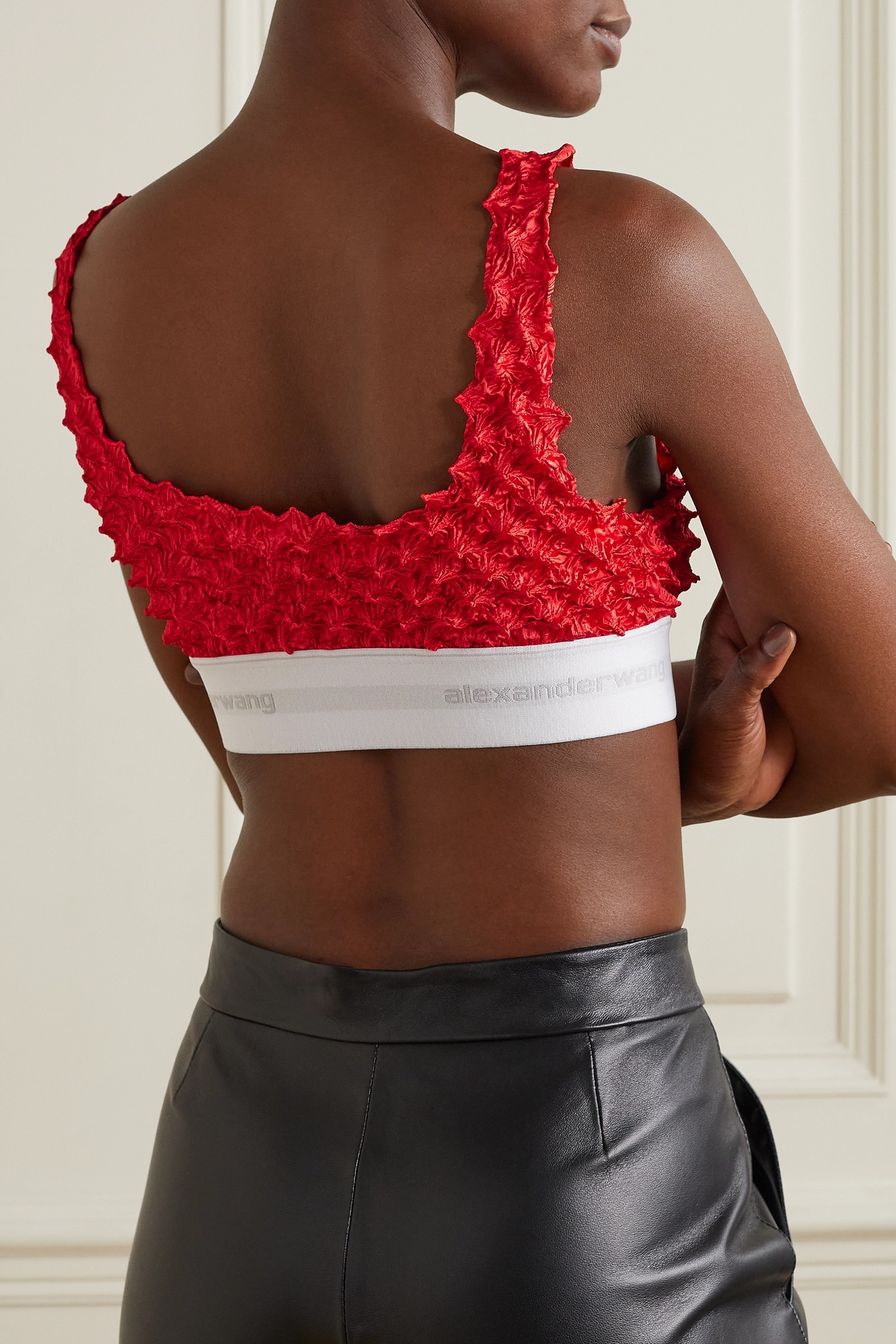 Satin-cloqué sports bra - 3