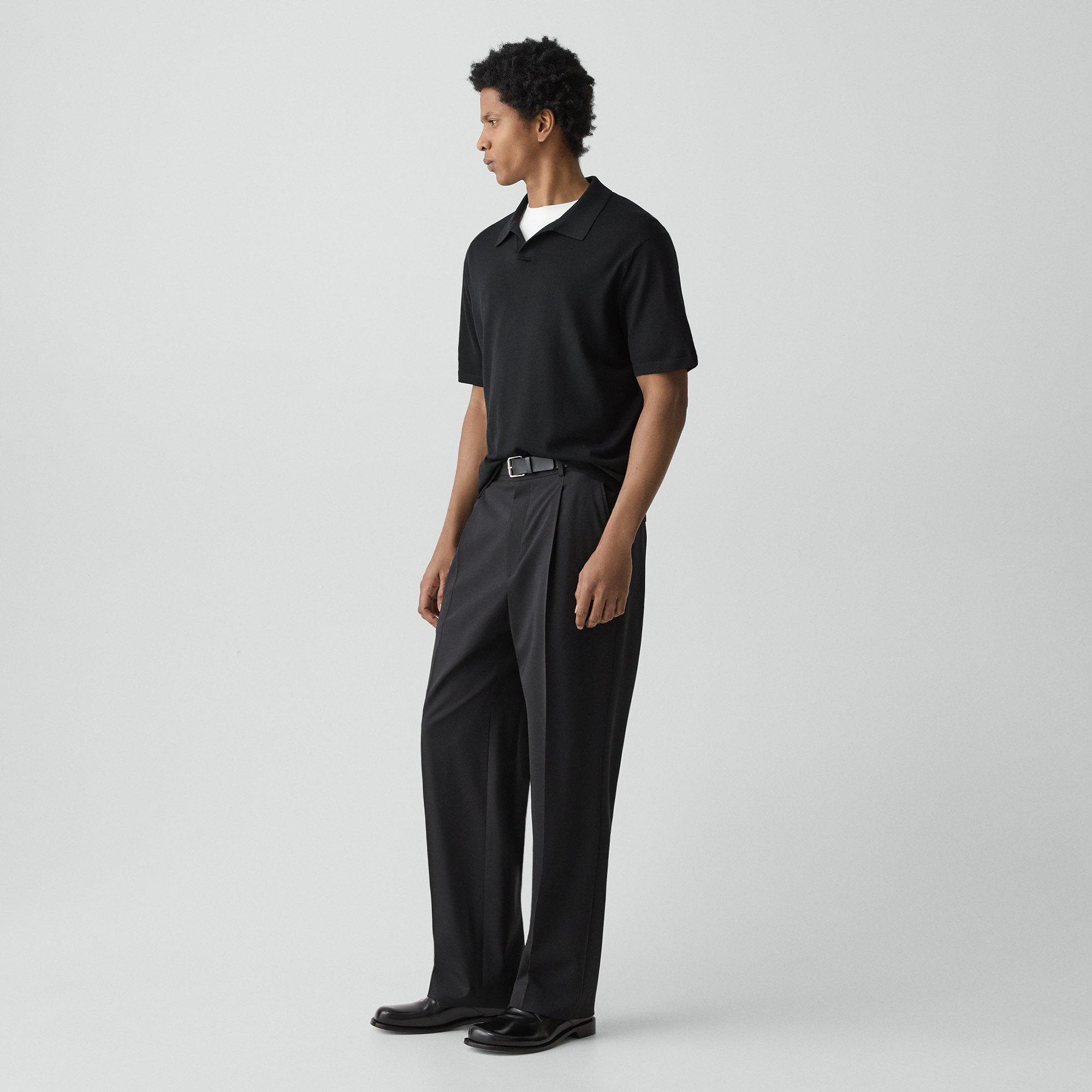 Relaxed Pleat Pant in Stretch Wool - 3