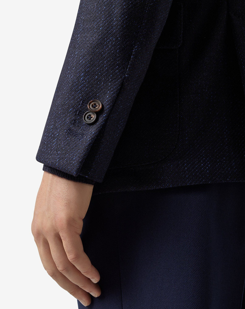 Blue wool, cashmere and stretch silk twill jacket 5