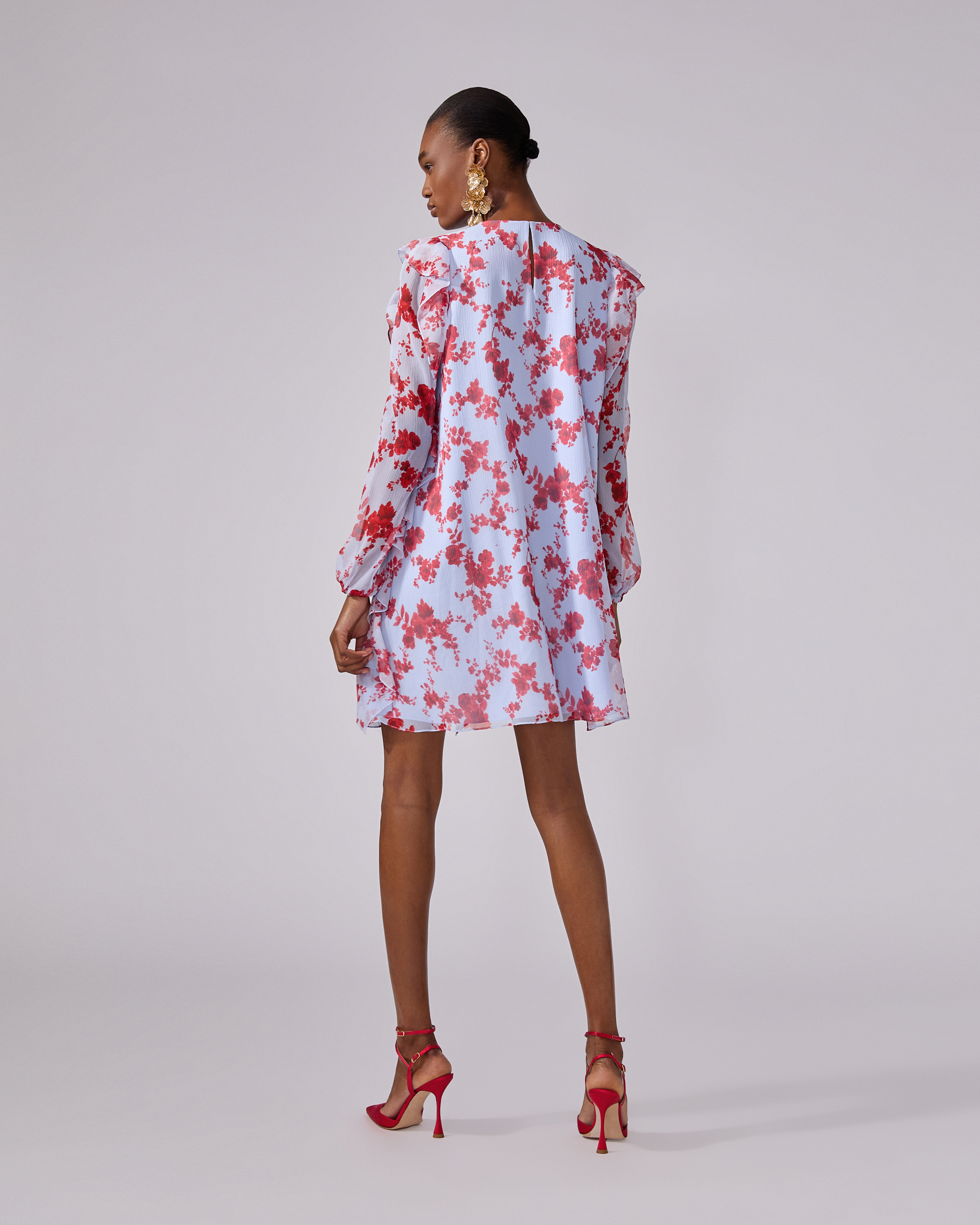 Chiffon Floral-Print Mini Dress - 3