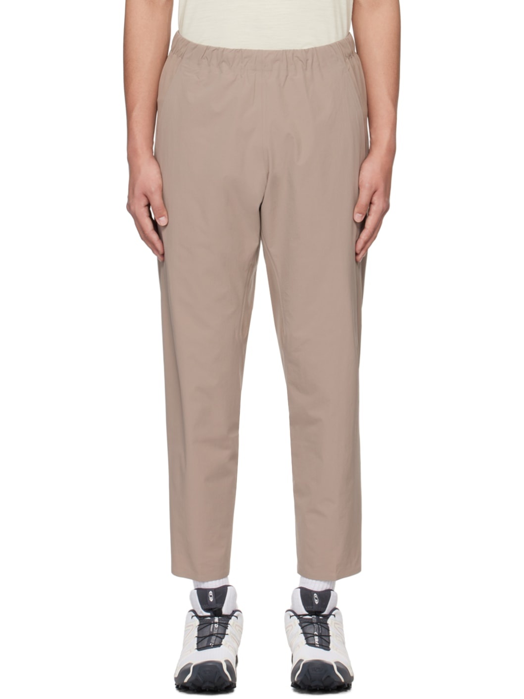 Taupe Secant Comp Track Pants - 1