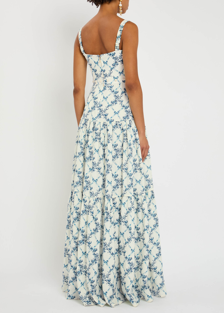 Agua BY Agua Bendita Lima Gloriosa Printed Linen Maxi Dress - 3