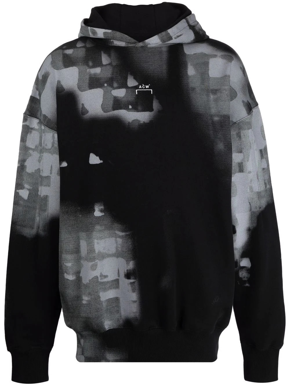 faded check-print hoodie - 1