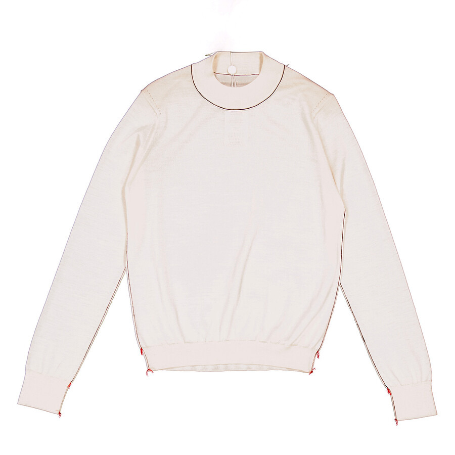 Maison Margiela Ladies Ecru Work-In-Progress Wool Jumper - 2