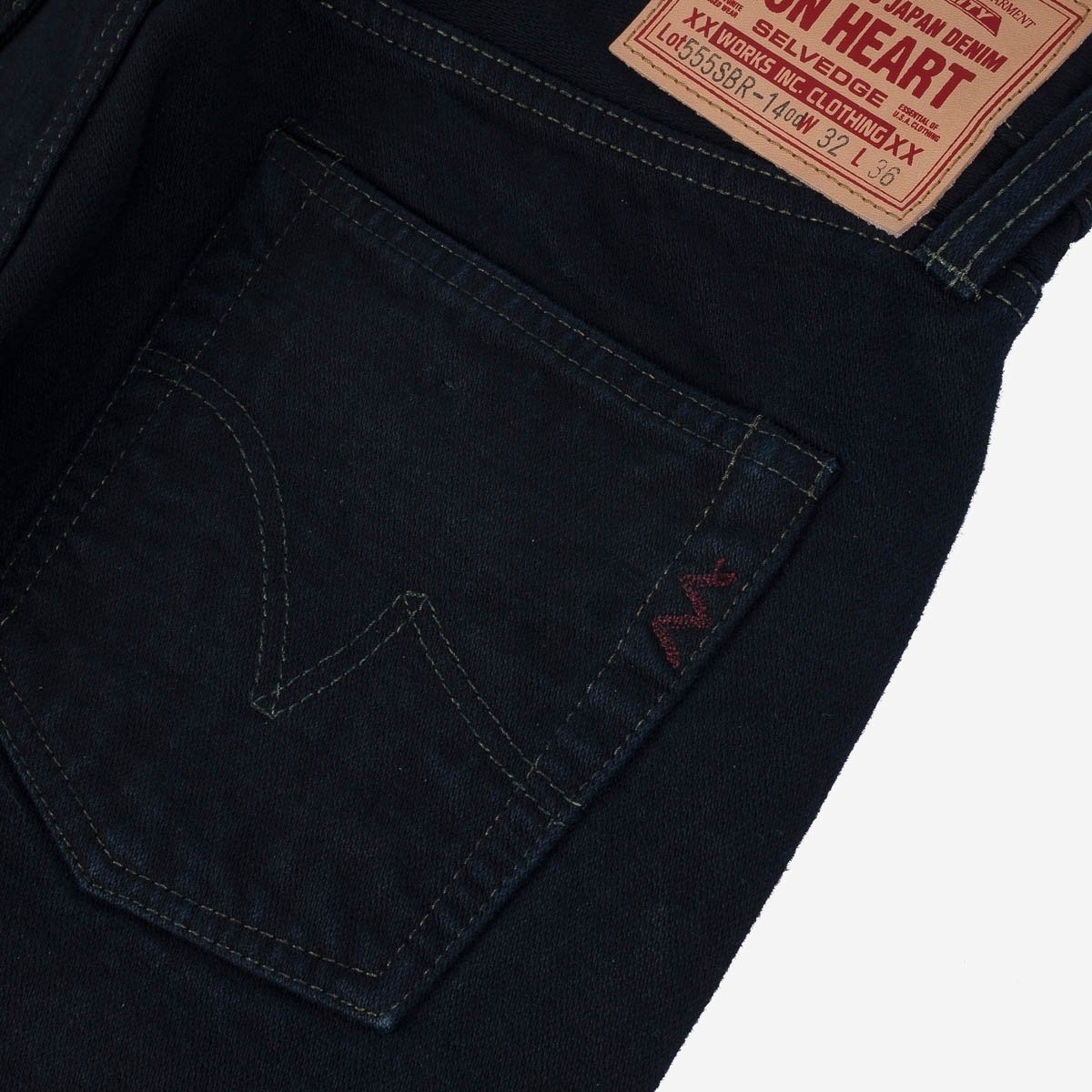 IH-555SBR-14od 14oz Broken Twill Selvedge Denim Super Slim Cut Jeans - Indigo Overdyed Black - 7