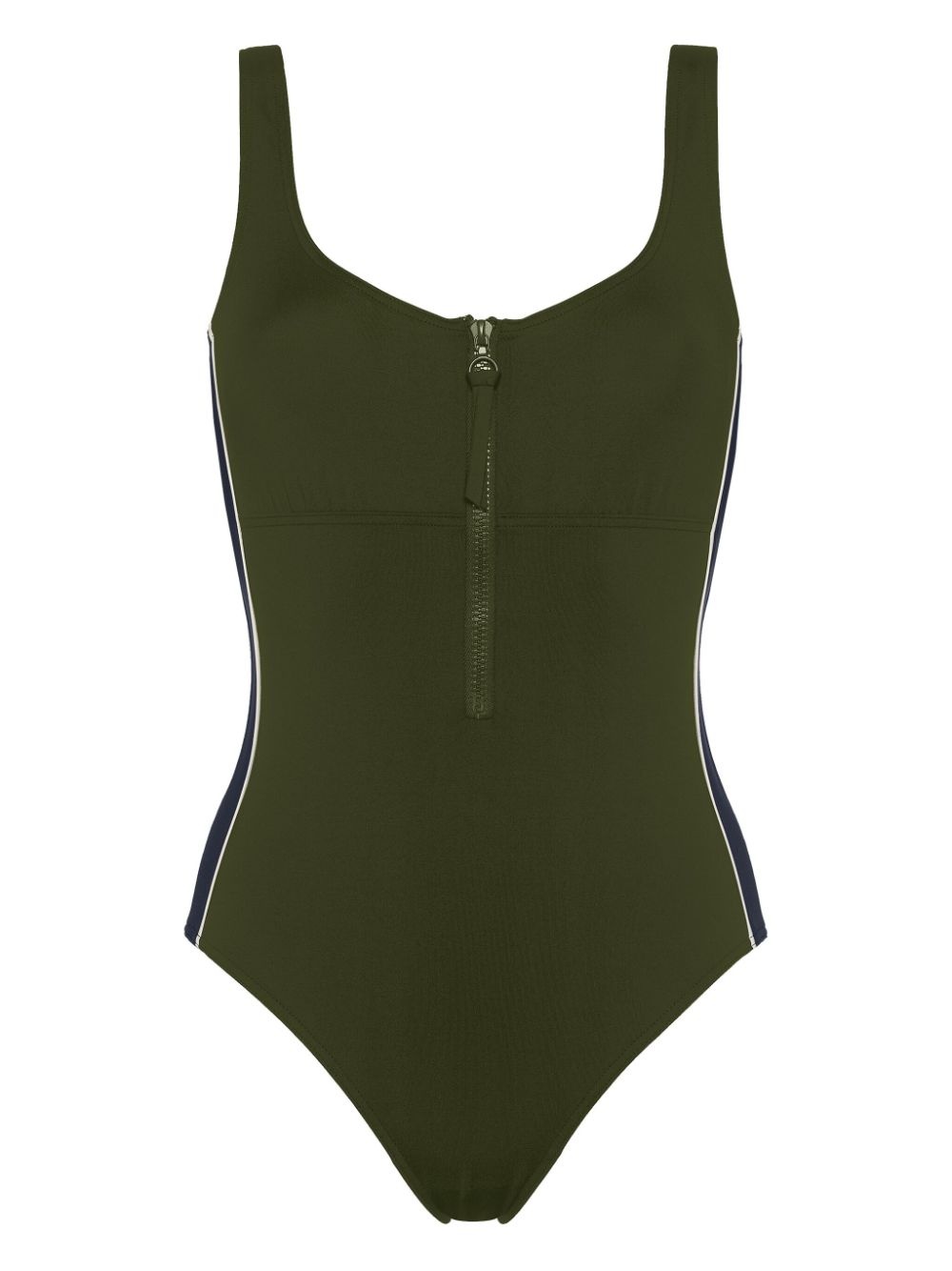 Tribune zipped side-stripe swimsuit - 1