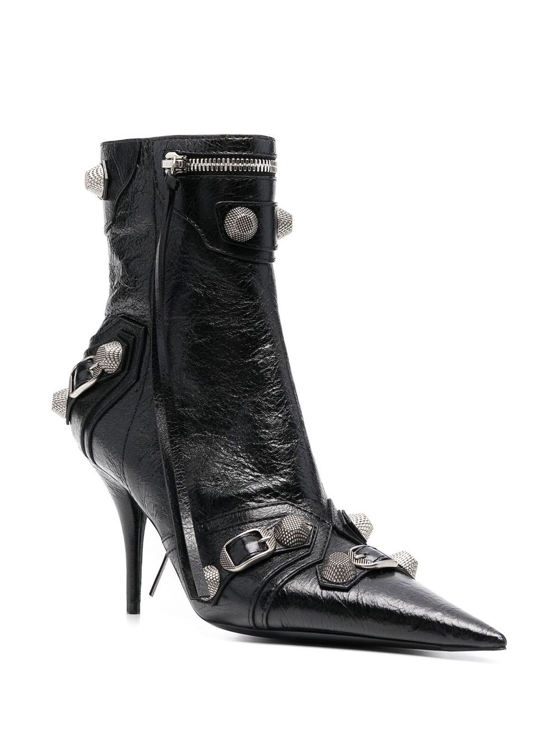 Black Cagole 90 Leather Ankle Boots - 2