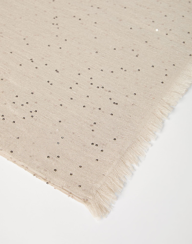 Brunello Cucinelli Lightweight cashmere and silk Diamond yarn knit scarf outlook