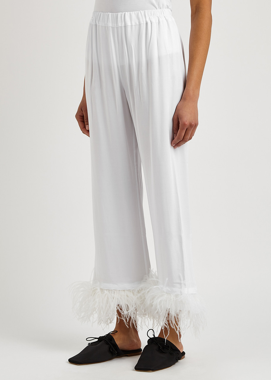 Party white feather-trimmed pyjama set - 2