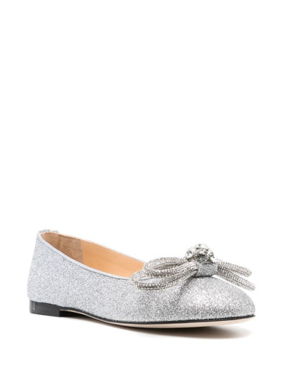 MACH & MACH crystal-embellished bow ballerina shoes outlook