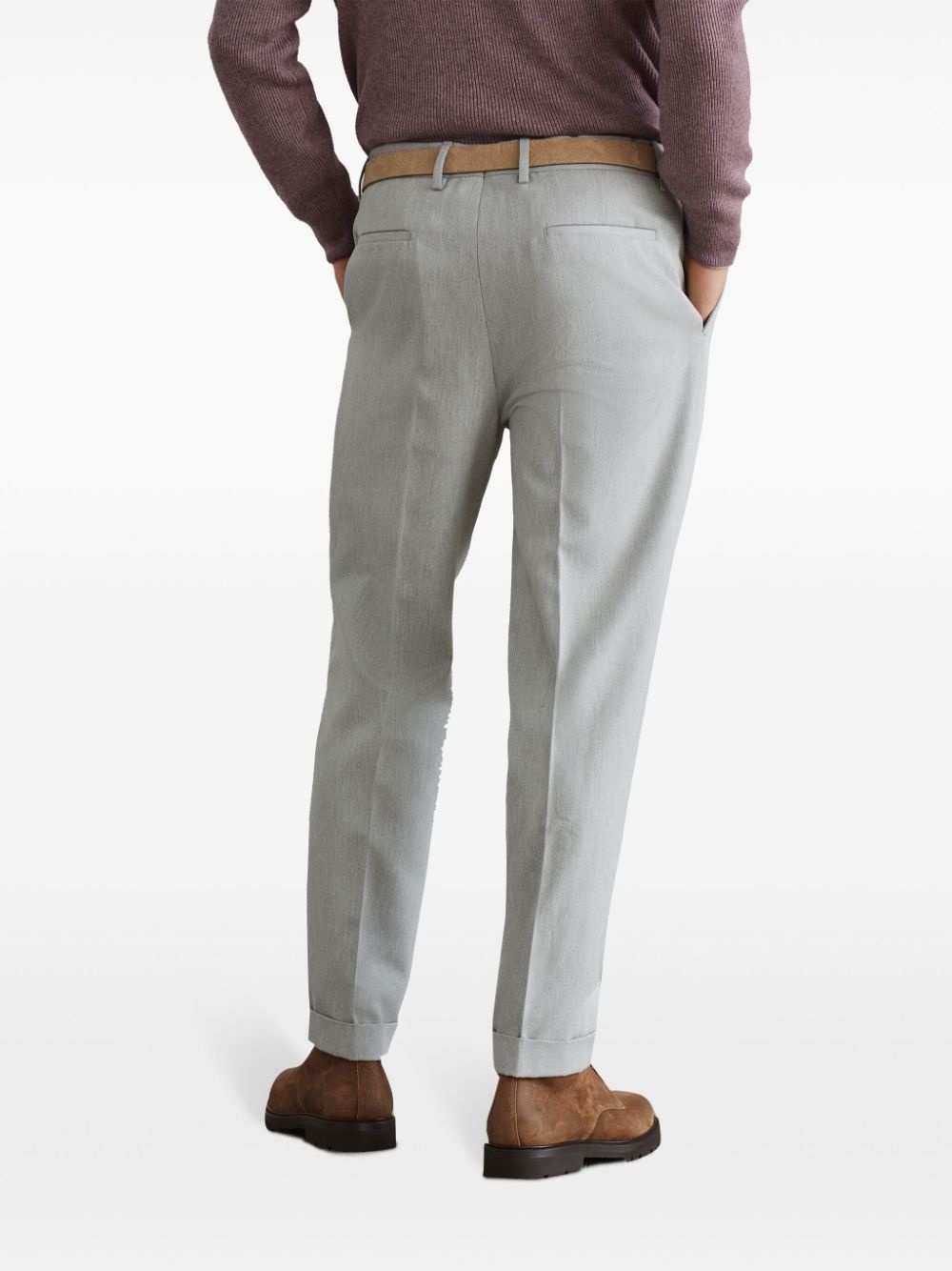 pressed-crease tapered trousers - 4