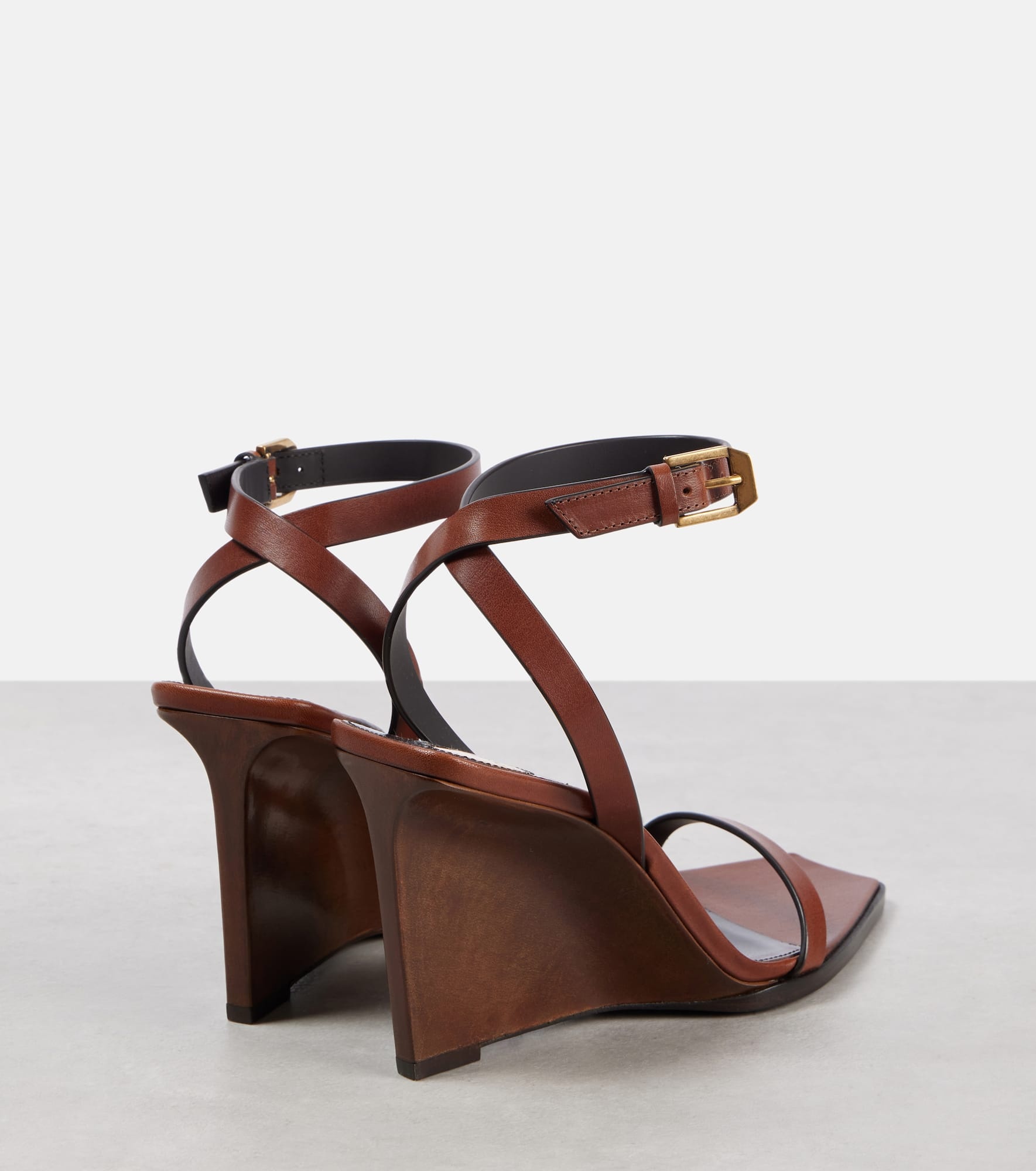 90 leather wedge sandals - 2