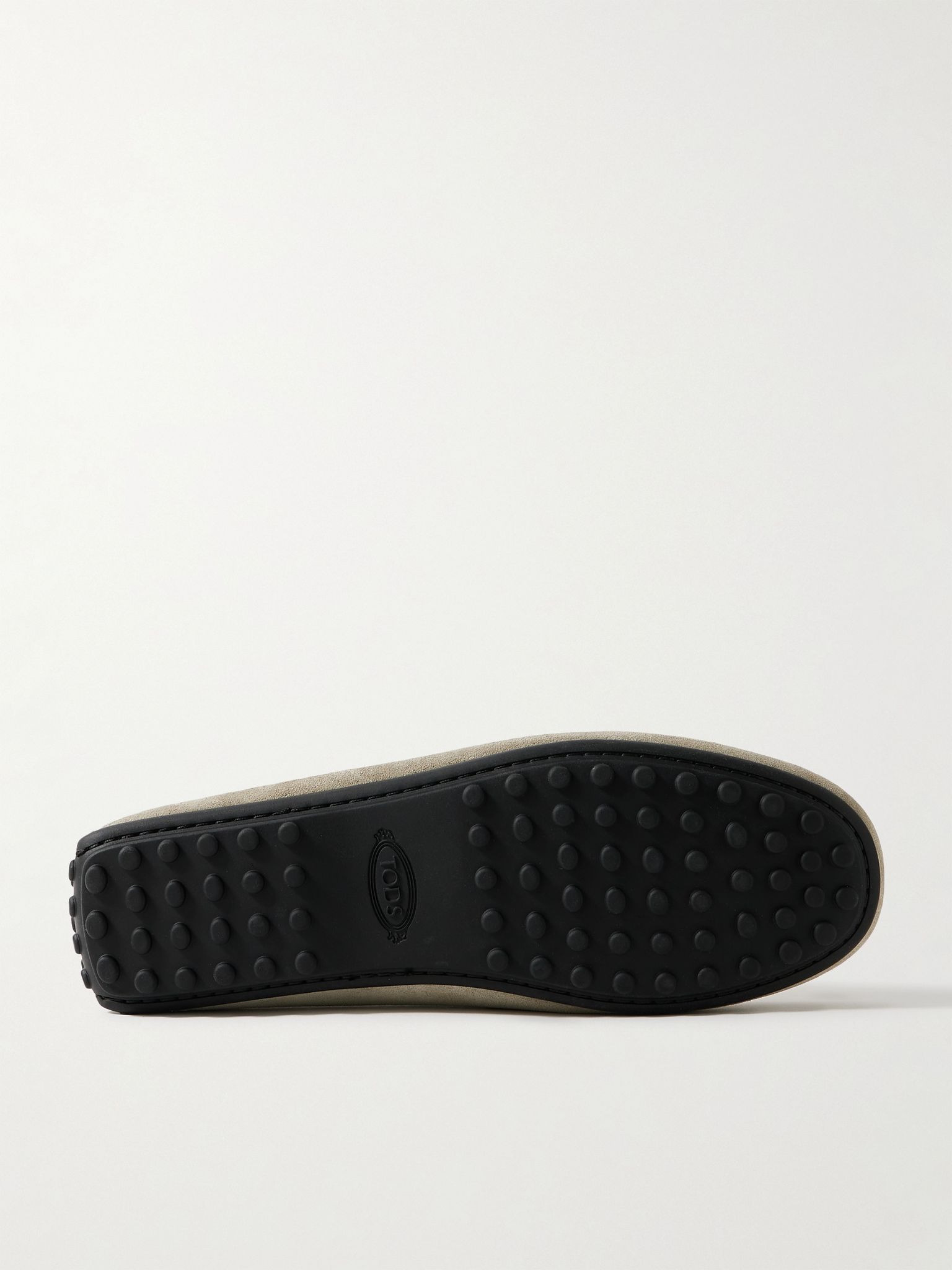 City Gommino Logo-Debossed Suede Driving Shoes Mushroom - 3