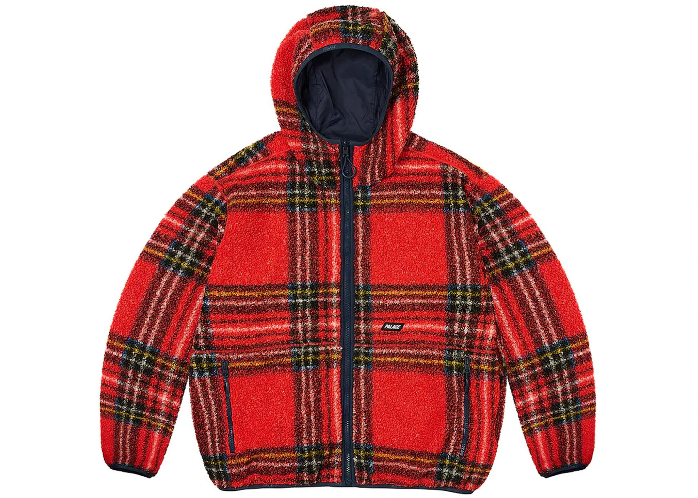 Palace Reversible Check Fleece Jacket Red - 1
