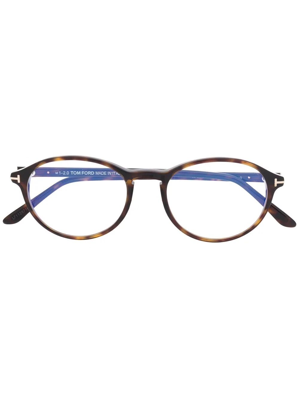 tortoiseshell-effect round-frame glasses - 1