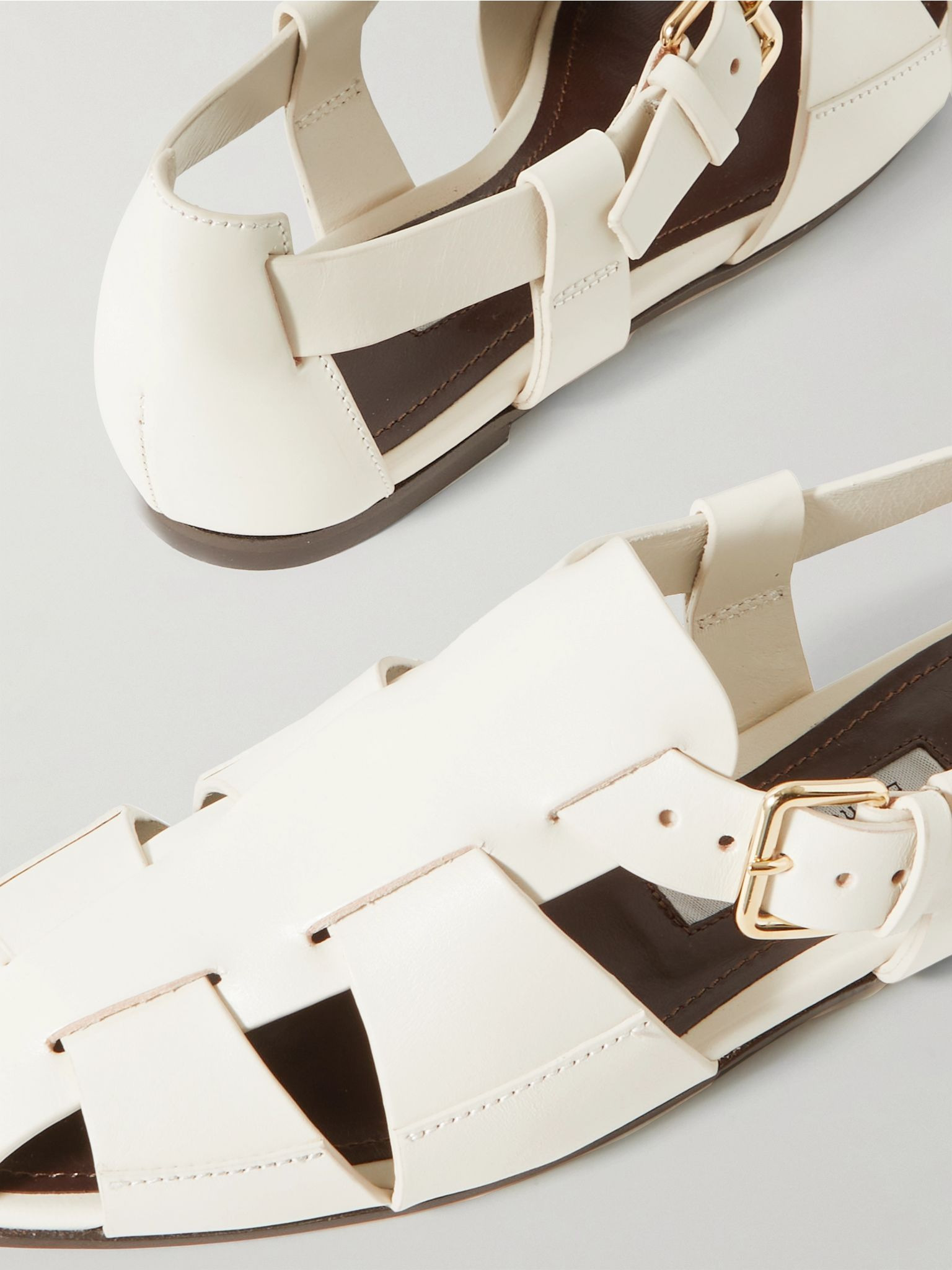 Ernest leather sandals Ivory - 4
