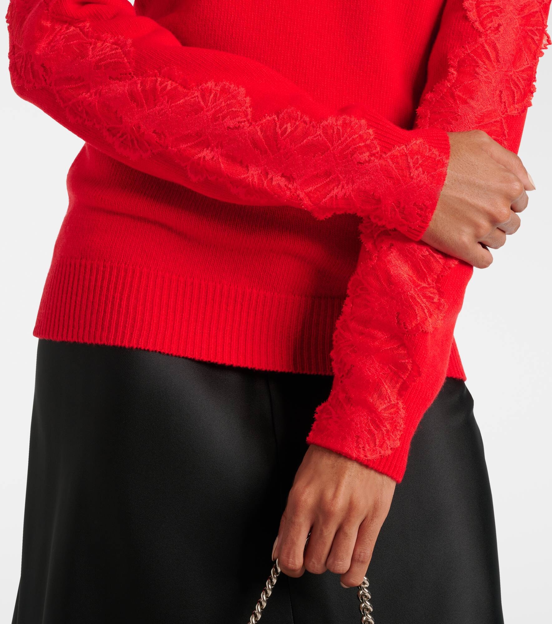 Lace-trimmed wool sweater - 6