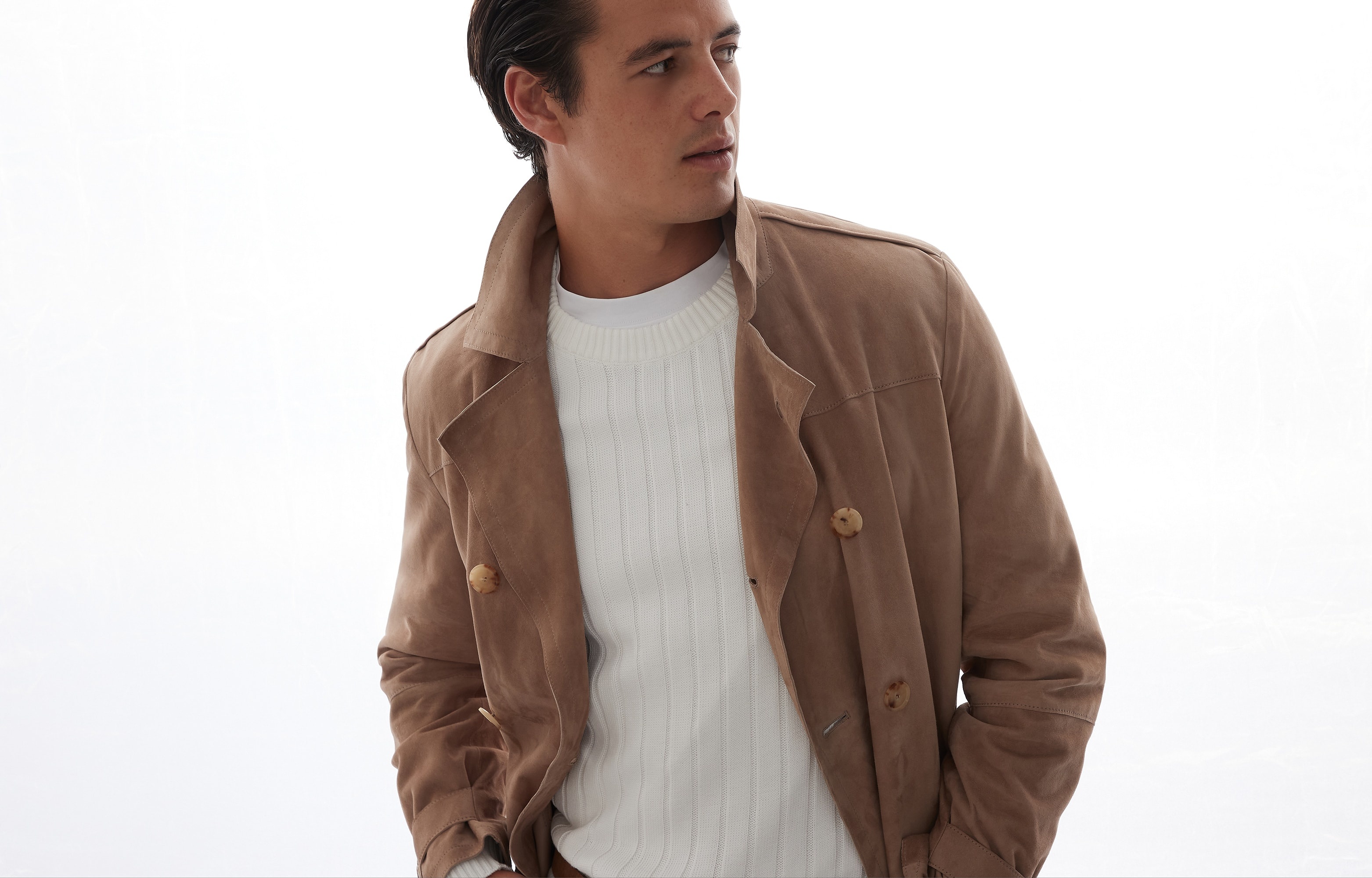 Brunello Cucinelli Suede trench coat | REVERSIBLE