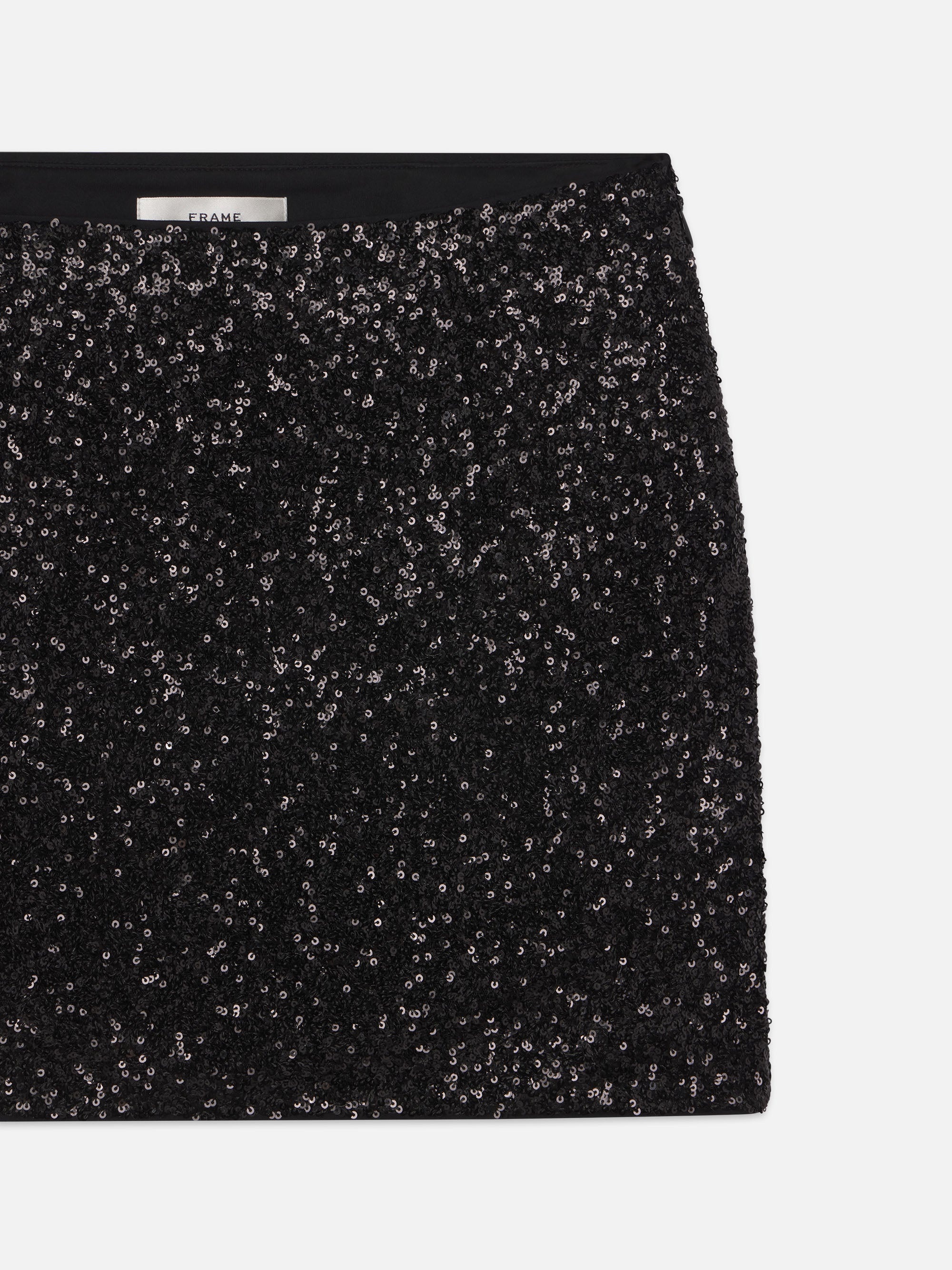 Sequin Mini Skirt in Black - 3