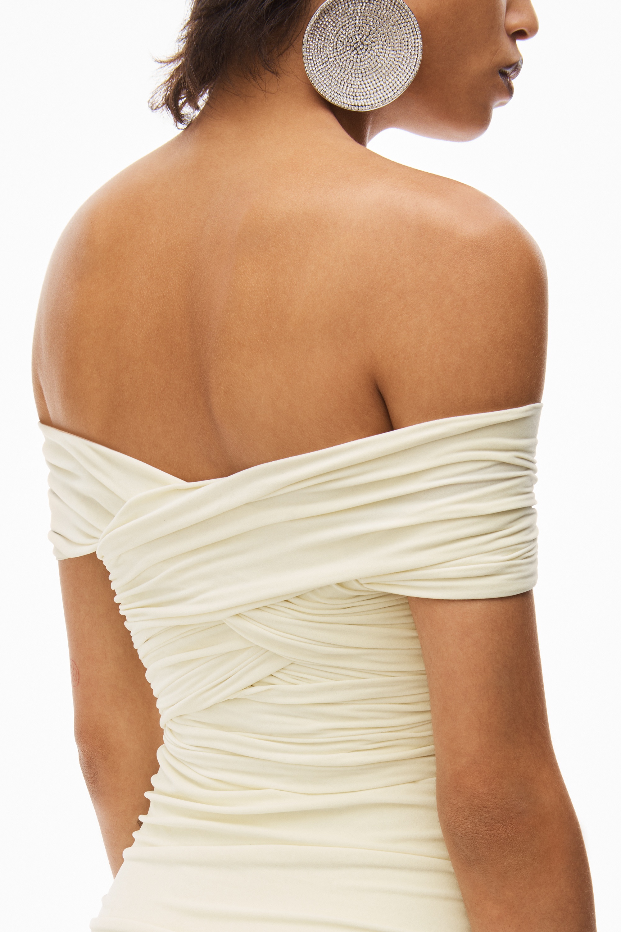 OFF-SHOULDER MINI DRESS IN FAUX SUEDE - 6