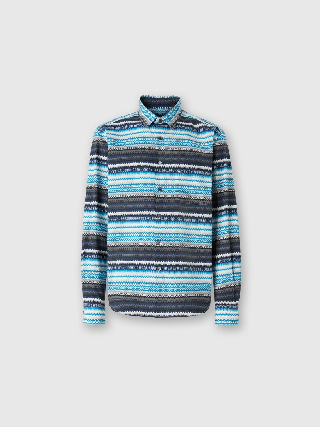 Zigzag print cotton poplin shirt - 1