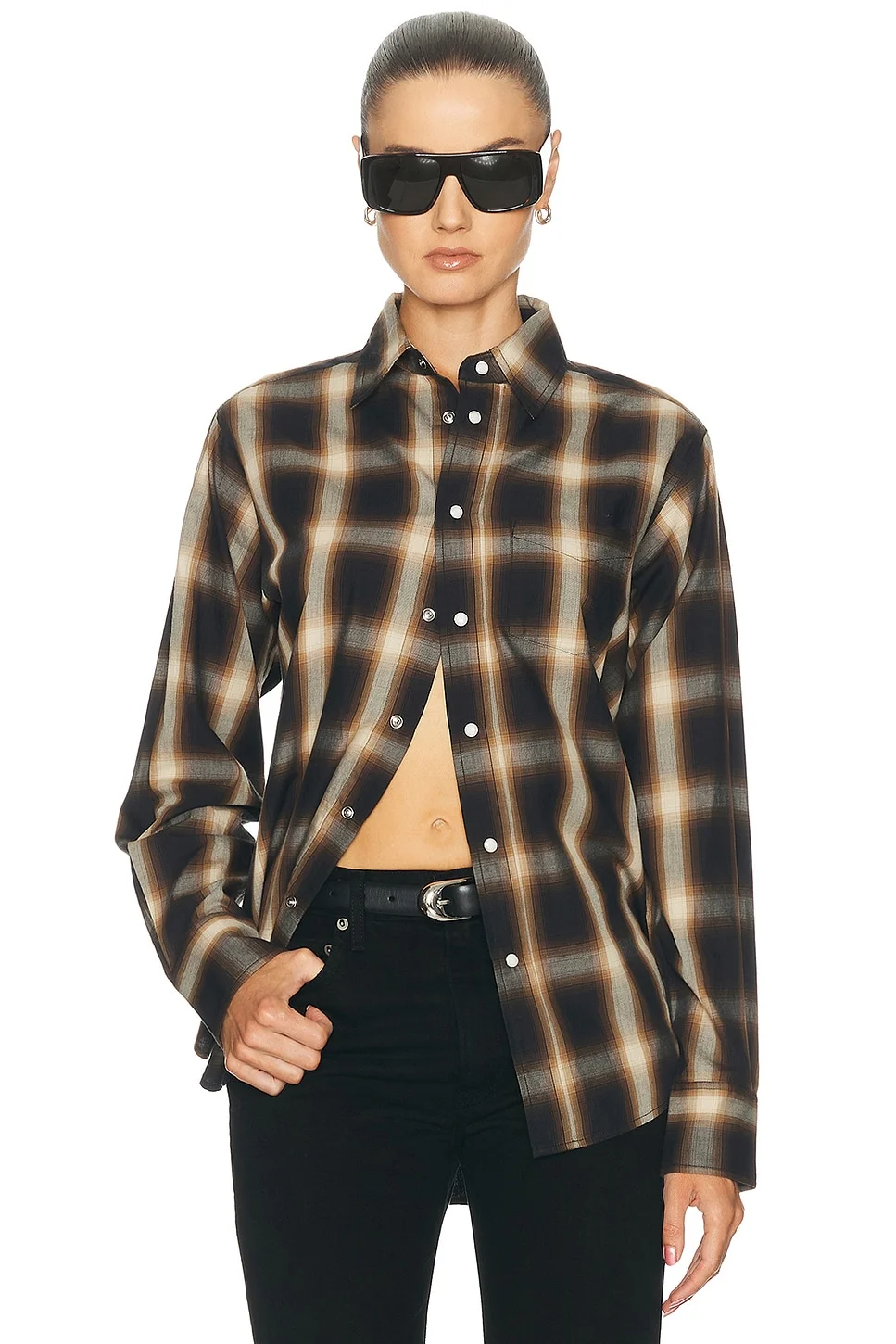 Ford Yarndye Plaid Button Up Top - 1