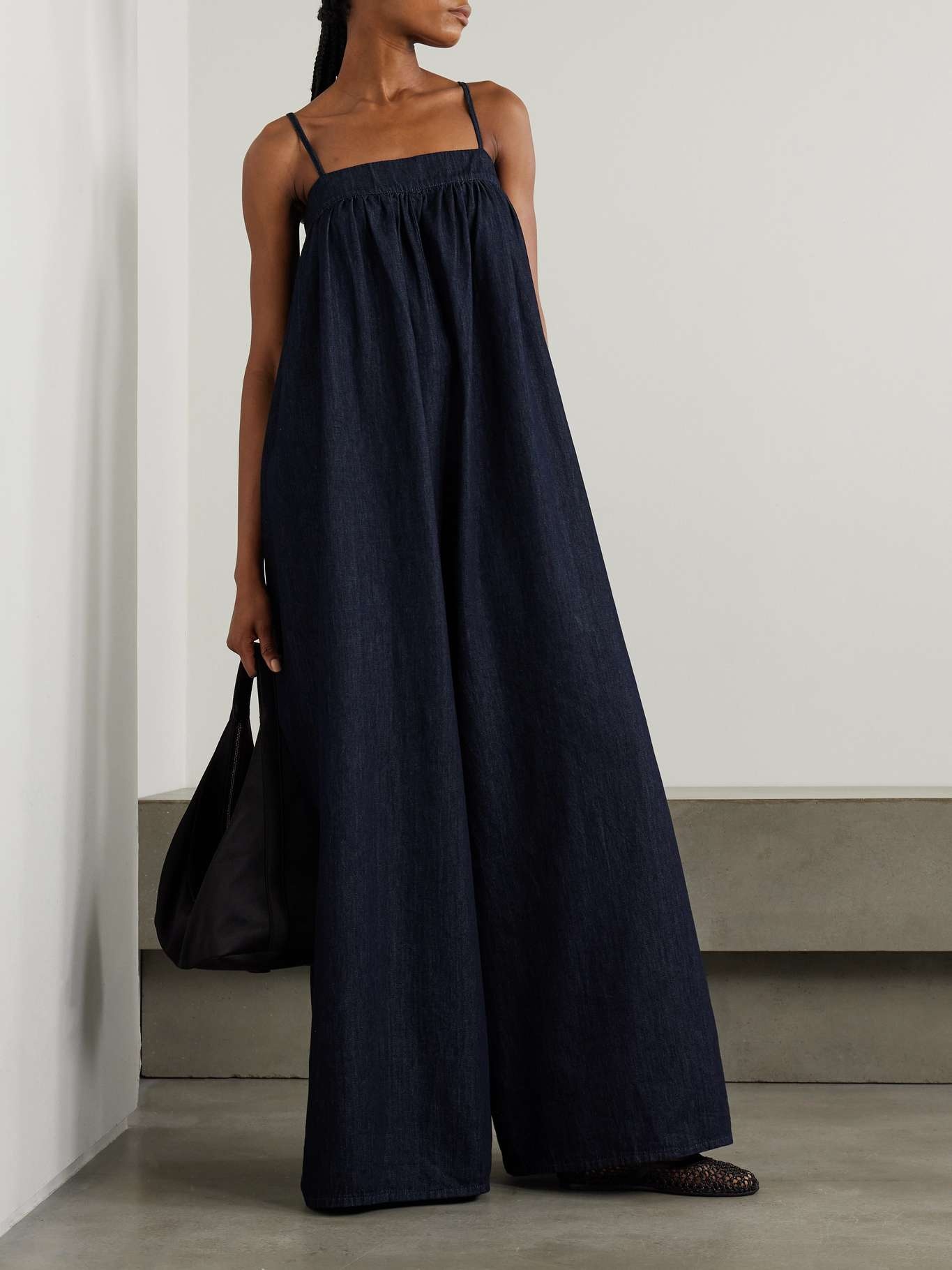 Maude oversized gathered denim jumpsuit - 2