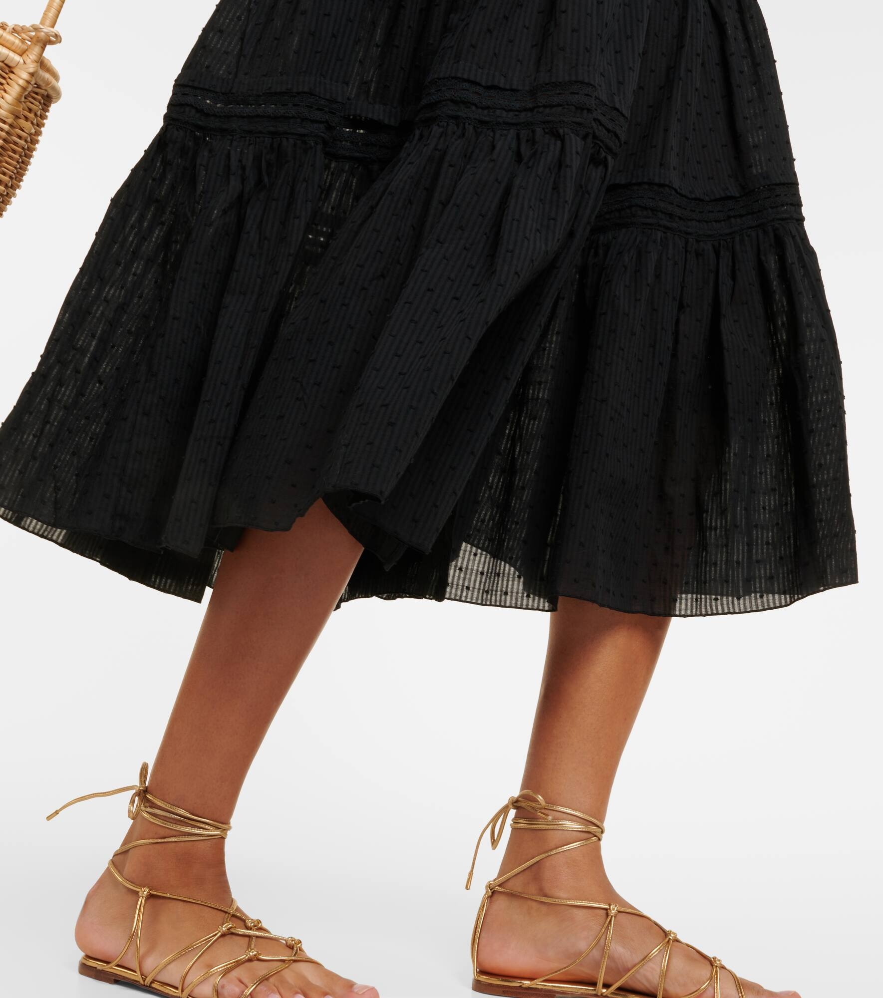 Brie cotton-blend midi skirt - 5
