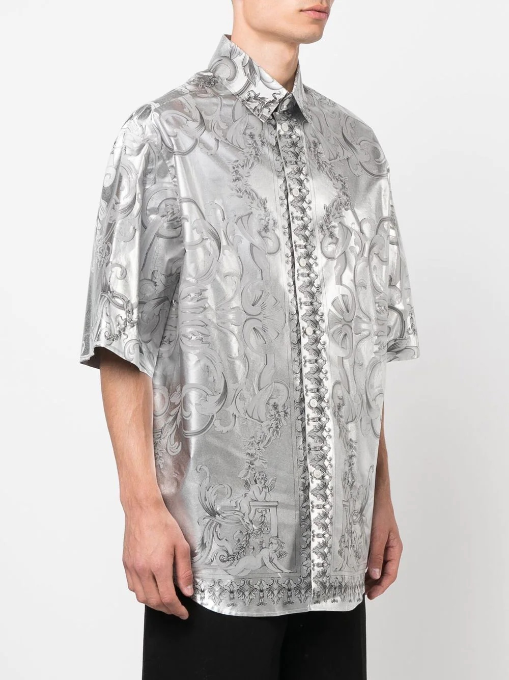 Silver Baroque silk shirt - 3