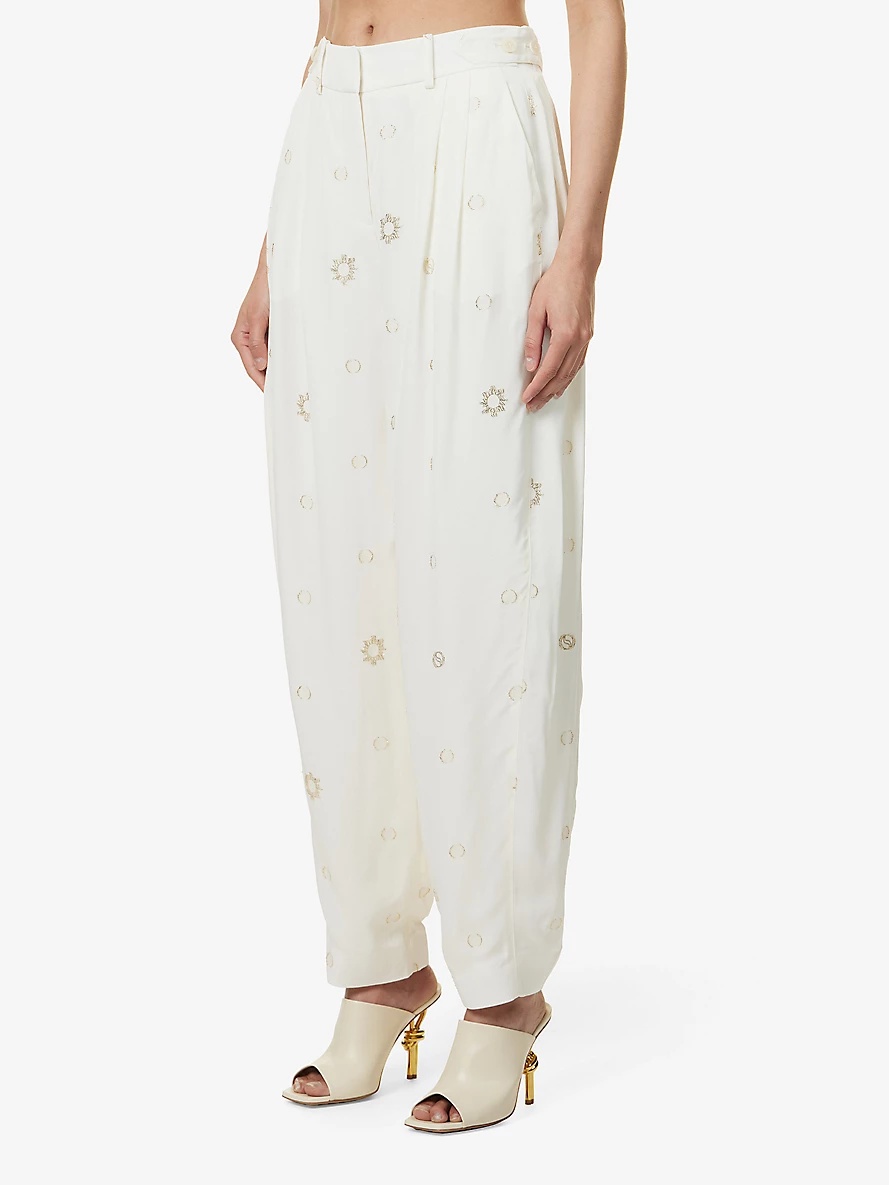 Banana wide-leg high-rise woven trousers - 3