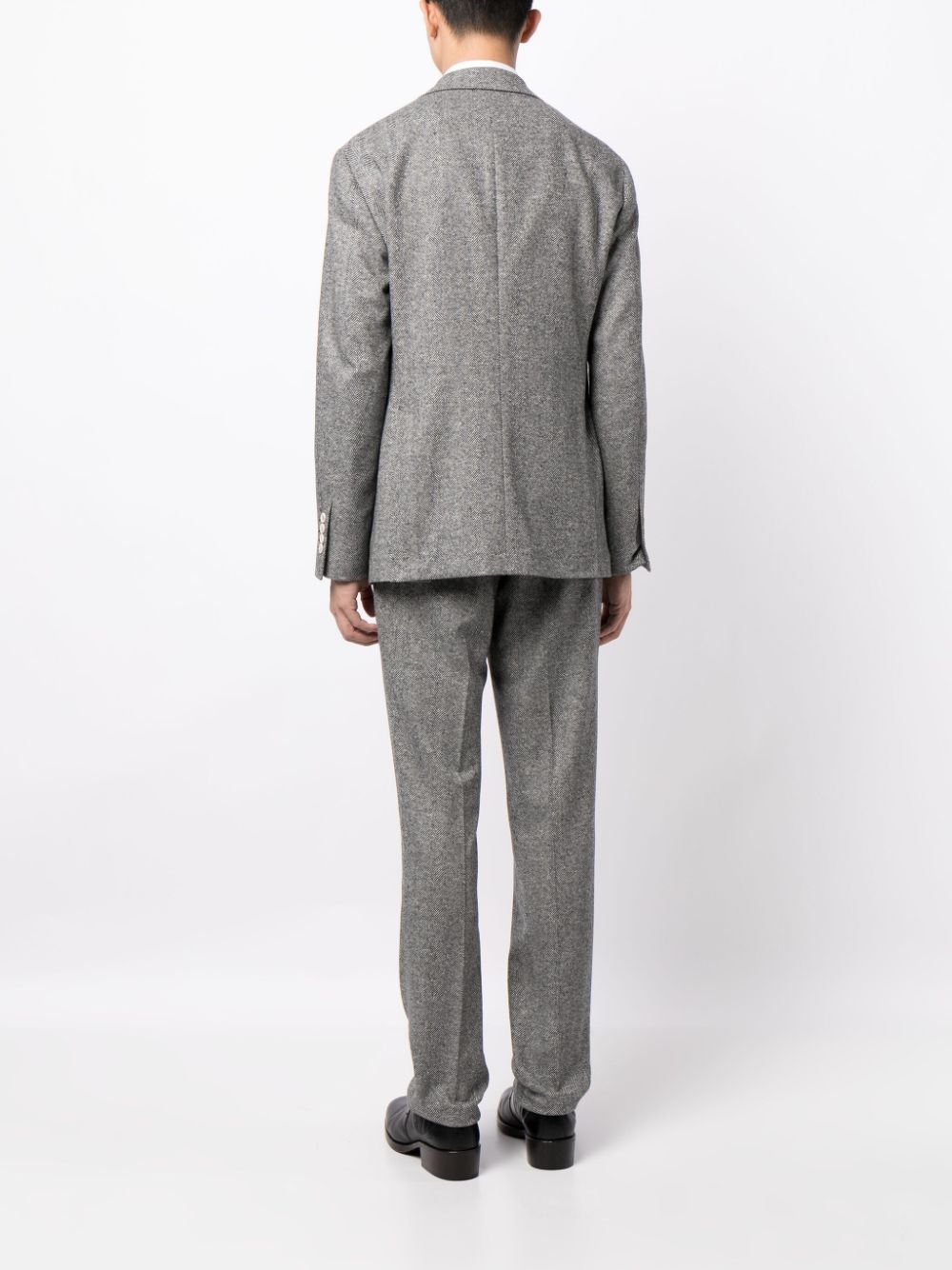 wool-blend herringbone two-piece suit - 4