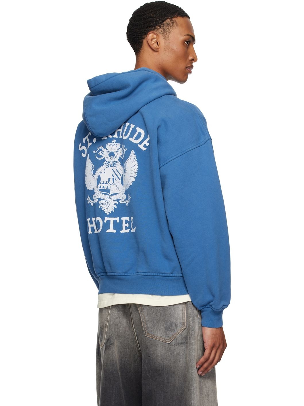 Blue 'St Rhude' Seal Hoodie - 3