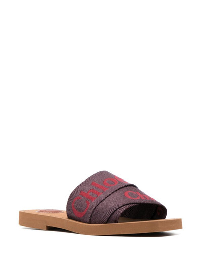 Chloé Woody logo-print sandals outlook
