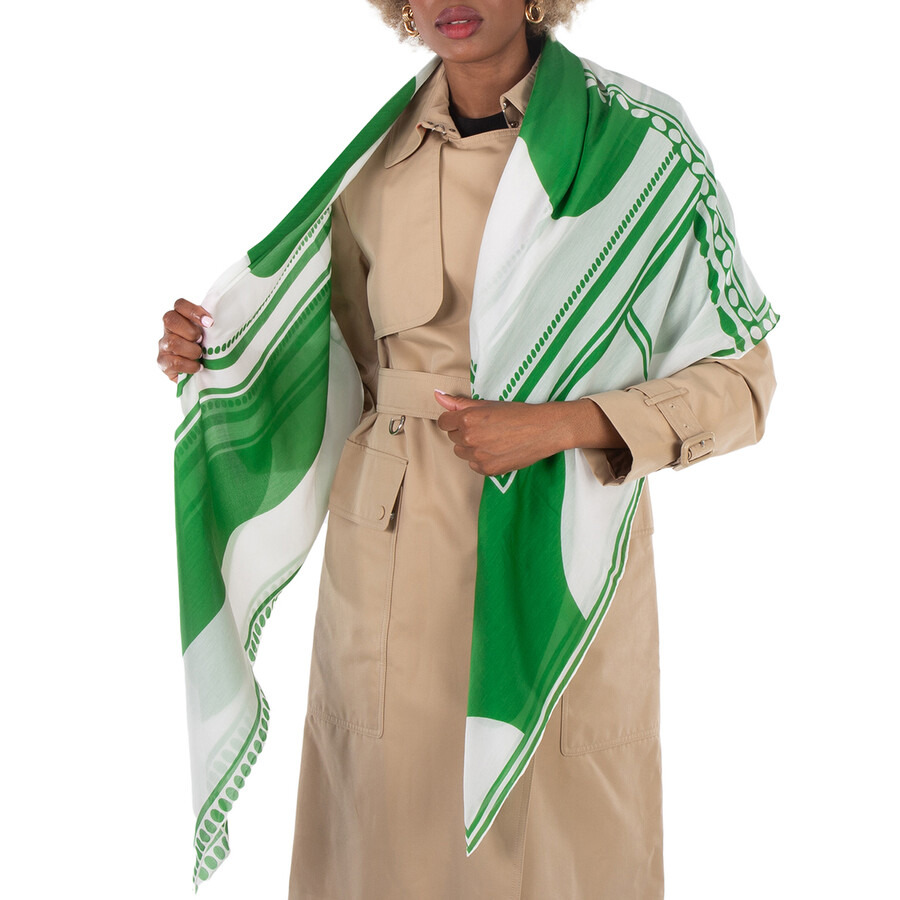 Ferragamo Clessidra Printed Cotton And Silk Shawl - 1