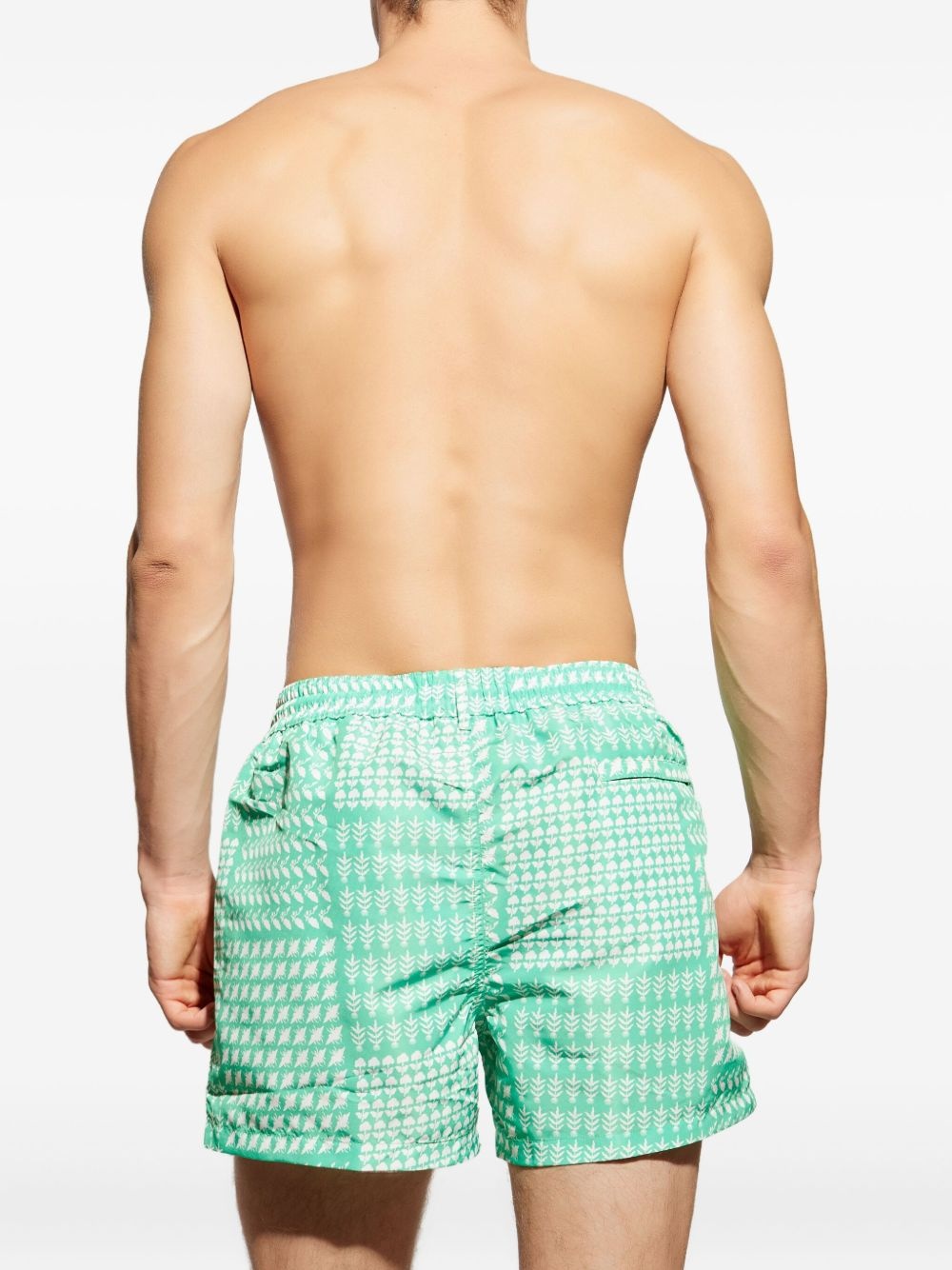patterned drawstring swim shorts - 3