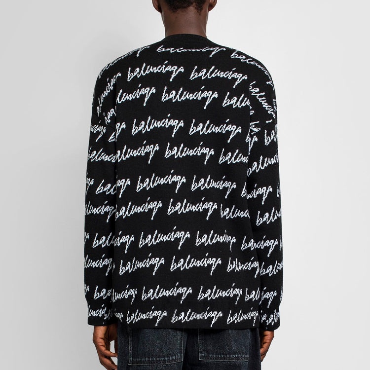 Balenciaga All Over Logo Jumper 'Black' 625984T31841070 - 4
