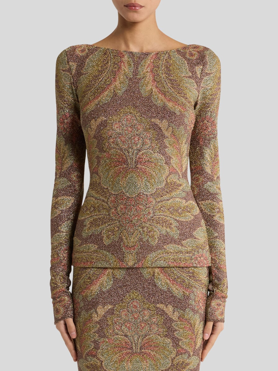 JERSEY SWEATER WITH FLORAL MOTIF - 2