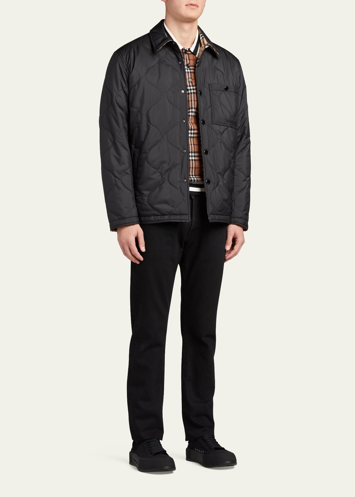 Men's Francis Reversible Check Thermoregulated Overshirt - 2