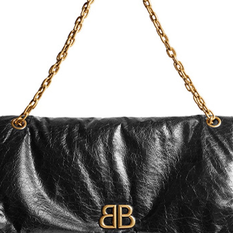 (WMNS) Balenciaga Monaco Large Chain Bag 'Black' 7659332AAR81000 - 6