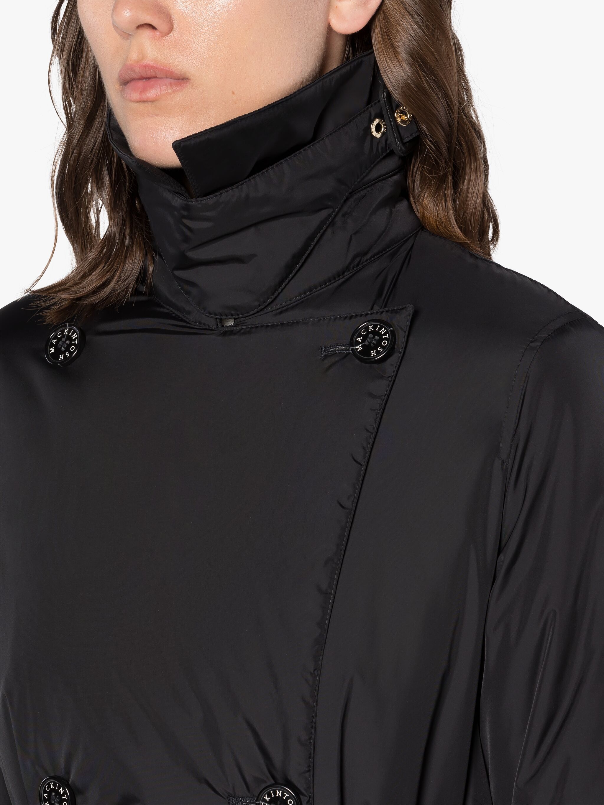 TYRIE BLACK NYLON THINDOWN TRENCH COAT - 5