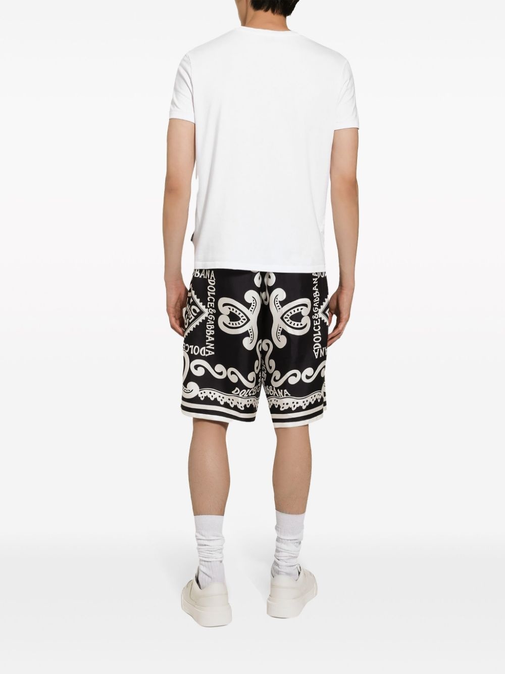 logo-print silk shorts - 3